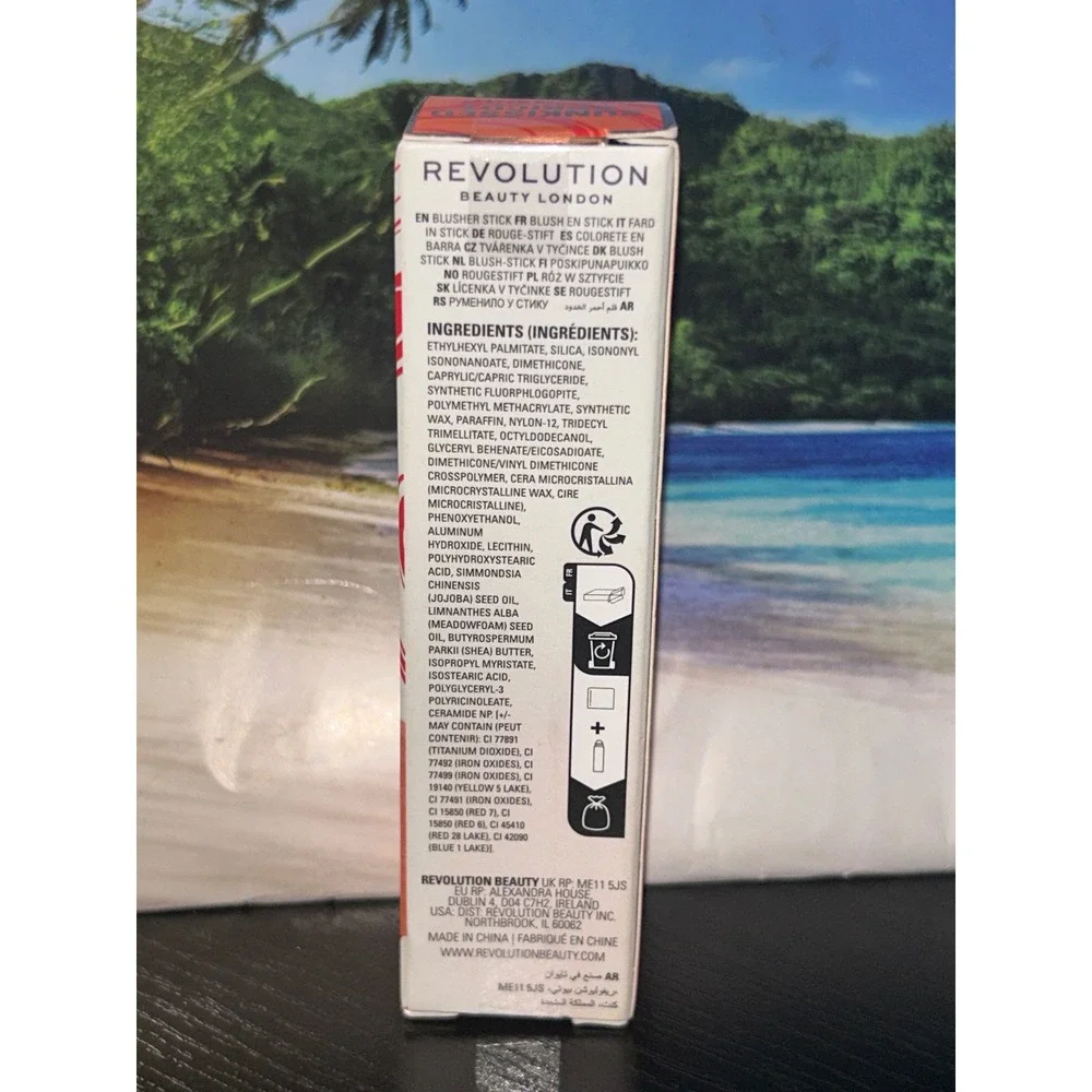 Revolution Beauty Silk Blush Blusher Stick Sunkissed Apricot Cream to Powder